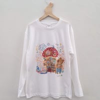おとなとこども長Tシャツ-きのこ図書館　即納品と受注生産