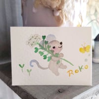 小さな原画-なずなと小さなネズミ