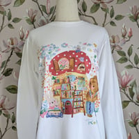おとなとこども長Tシャツ-きのこ図書館　受注生産