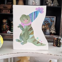 小さな原画-おちゃめな恐竜