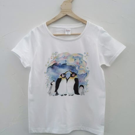 おとなとこどもTシャツ-ペンギンの親子　即納品と受注生産