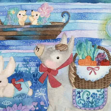 額装原画「湖の側で」  1点もの