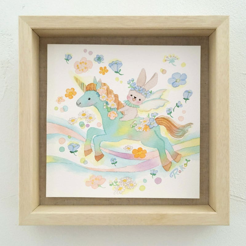 額装原画 20角「ユニコーンと一緒に」 1点もの | Roko's STORE