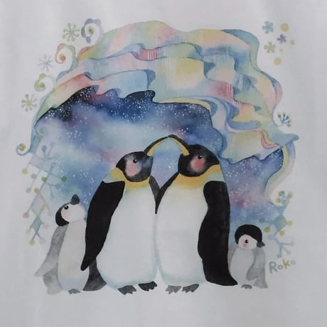 おとなとこどもTシャツ-ペンギンの親子　即納品と受注生産