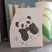 小さな原画-ごろんとパンダ