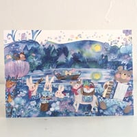 ポストカード  湖の側で