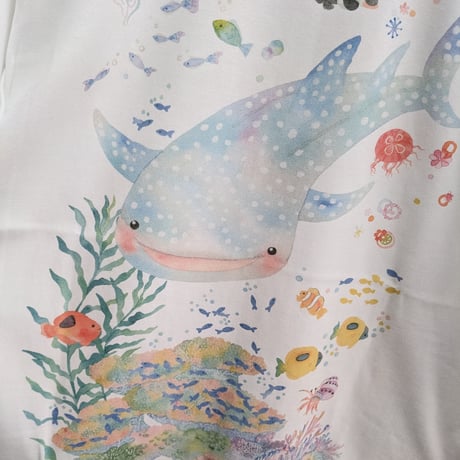 おとなとこどもTシャツ-ジンベイザメ　受注生産