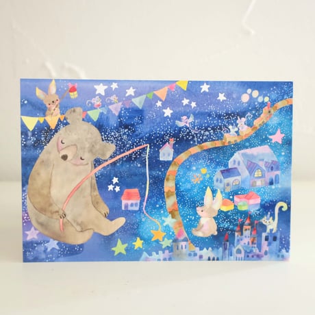 ポストカード　星くまちゃん