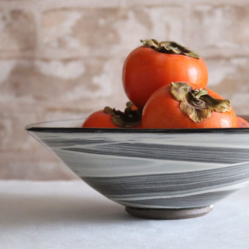 藁刷毛平鉢 大（黒）006bk | 小石原焼・まるた窯