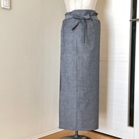 【お稽古着】茶着・巻きスカート/濃グレー
