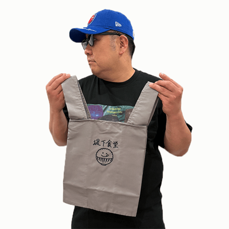 【堤下直筆デザイン】堤下食堂エコバッグ〈グレー〉