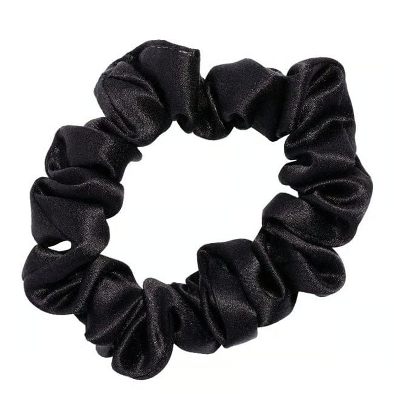 FRANCE LUXE スモール スクランチー (シルク シャルムーズ ブラック