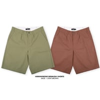 THEORIES HERRINGBONE BERMUDA SHORTS - Sage