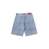 HELLRAZOR  BLOCK DENIM SHORTS "YANKEE" LIGHT INDIGO