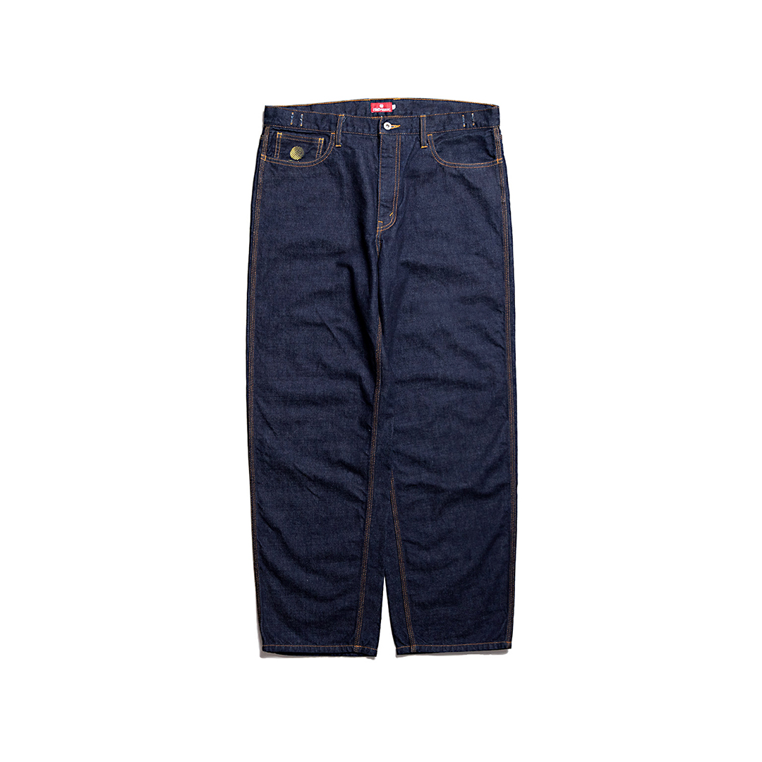 HELLRAZOR BAGGIE DENIM PANTS - One Wash Indig HELLRAZOR BAGGIE DENIM PANTS - One Wash Indig