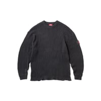 HELLRAZOR  BIG RIB CREW KNIT - Black
