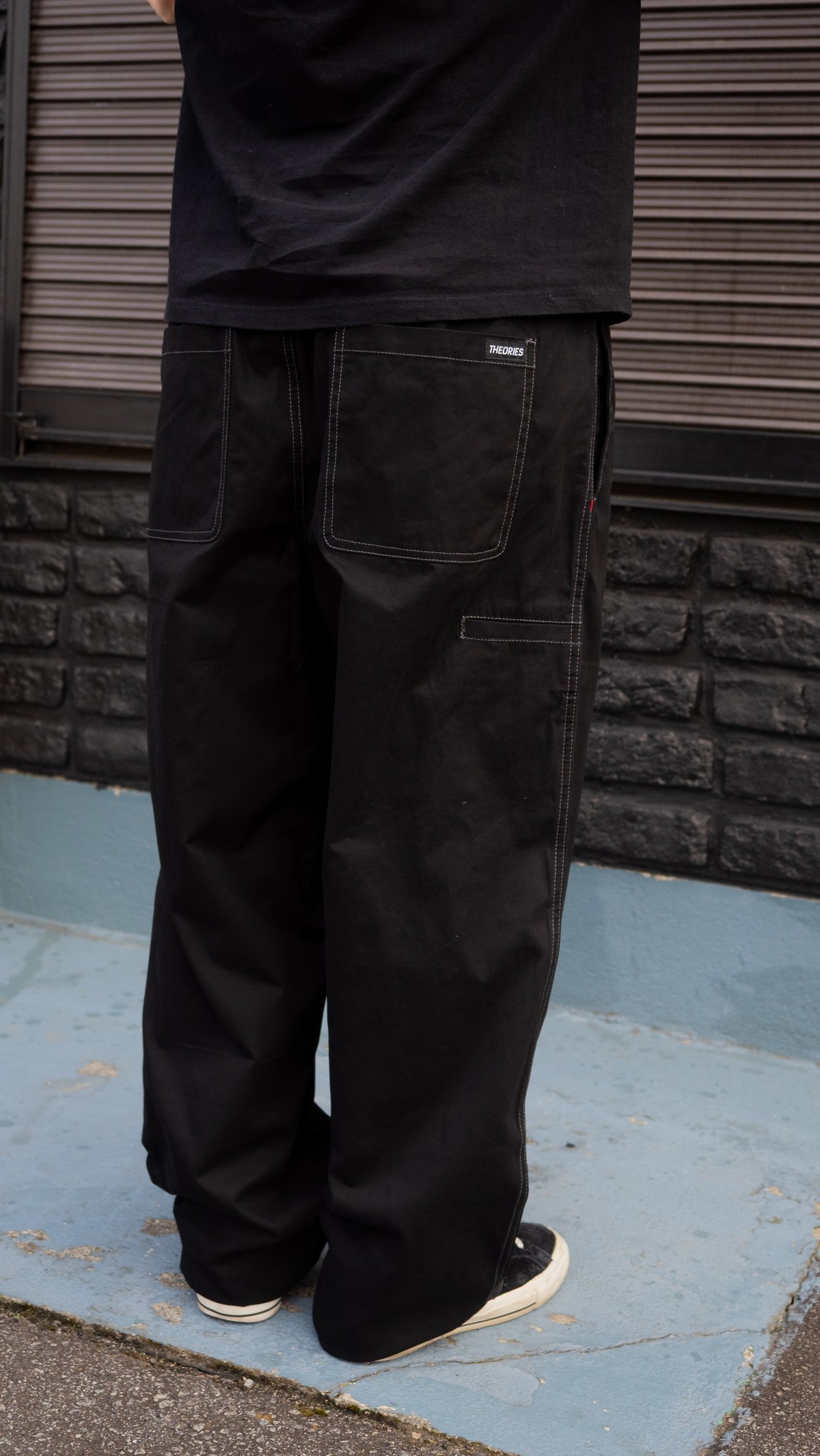THEORIES STAMP LOUNGE PANTS - Black Gray Contra