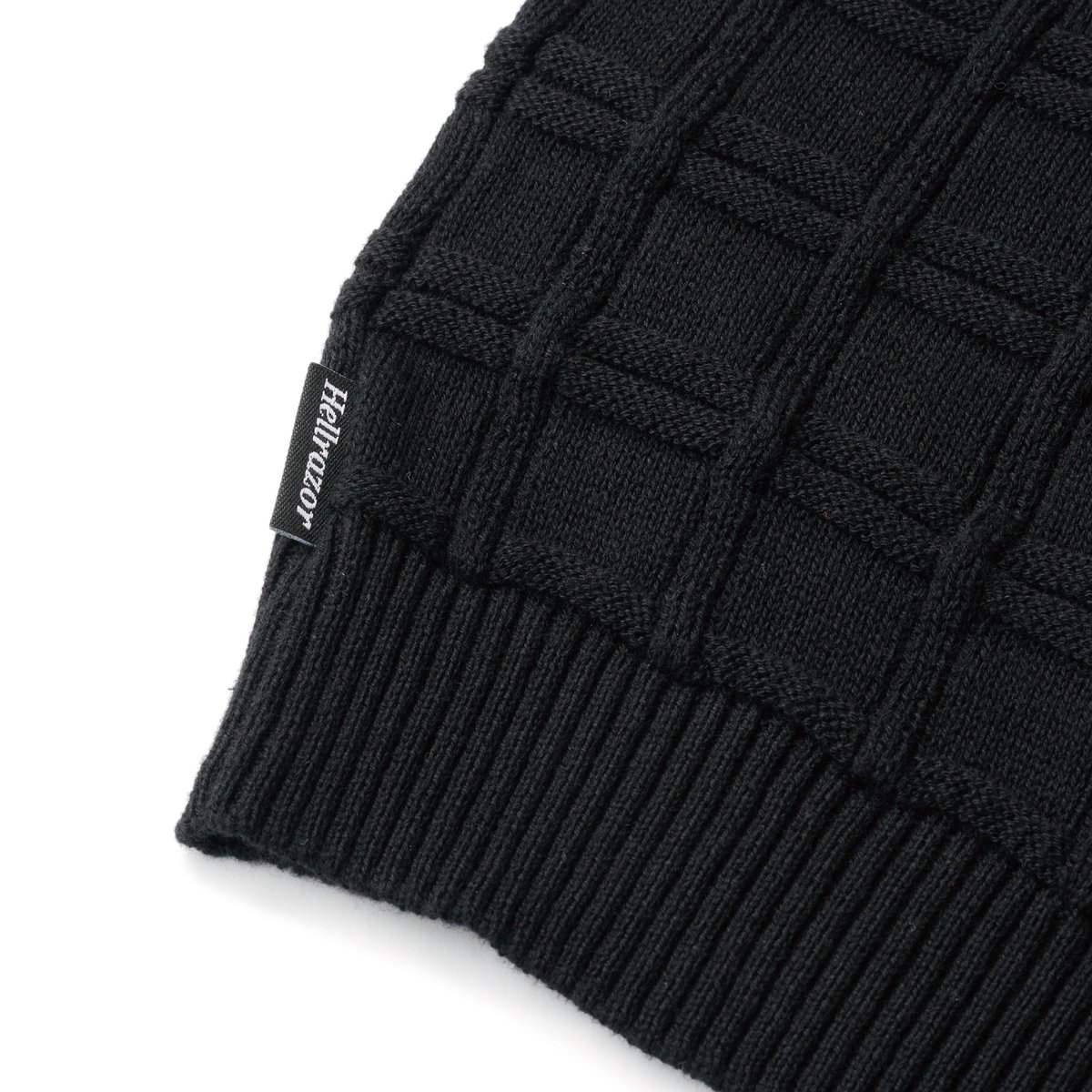トップス Hellrazor SQUARE S/S BUTTON KNIT HELLRAZOR [SQUARE S/S BUTTON KNIT] (BLACK)