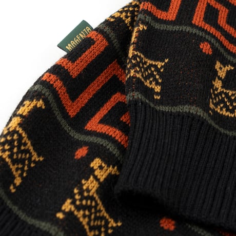 MAGENTA  PERU KNIT CREWNECK - Black