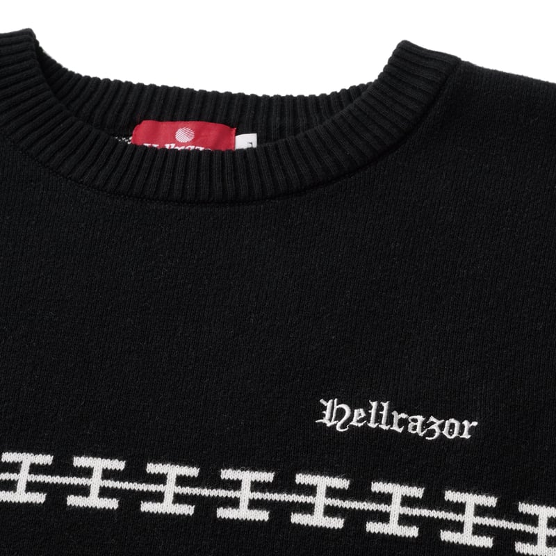HELLRAZOR にっと HELLRAZOR KICK IN THE DOOR MOHAIR CARDIGAN / BLACK (ヘル