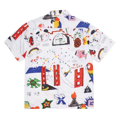GX1000  Panda Sex Rayon Button Down - White