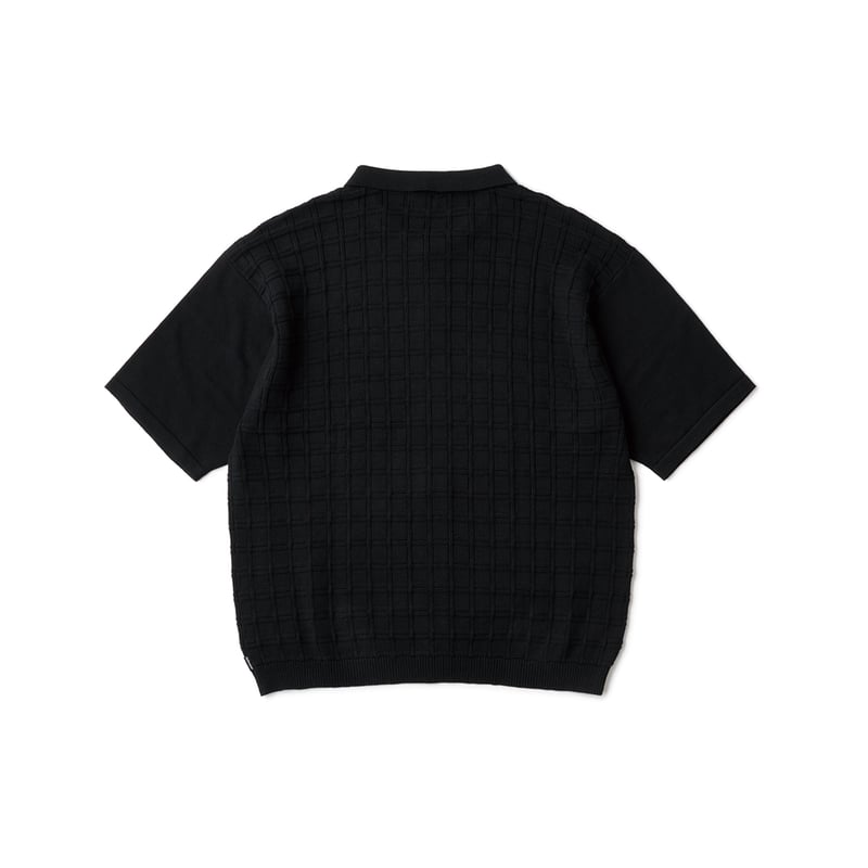 トップス Hellrazor SQUARE S/S BUTTON KNIT HELLRAZOR [SQUARE S/S BUTTON KNIT] (BLACK)