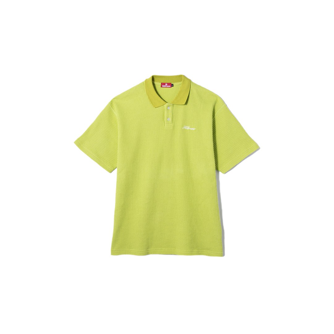 HELLRAZOR SCRIPT LOGO WAFFLE POLO SHIRT | STEE