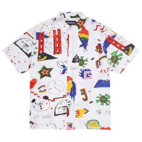 GX1000  Panda Sex Rayon Button Down - White