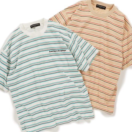 DIASPORA   PRINTED STRIPE  S/S Top  - White