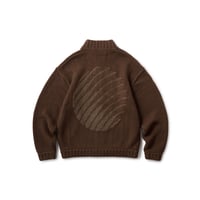 HELLRAZOR  LOGO FULL ZIP KNIT - Brown