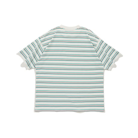 DIASPORA   PRINTED STRIPE  S/S Top  - White