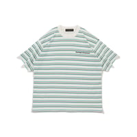 DIASPORA   PRINTED STRIPE  S/S Top  - White