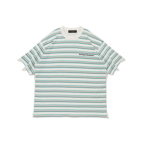 DIASPORA   PRINTED STRIPE  S/S Top  - White