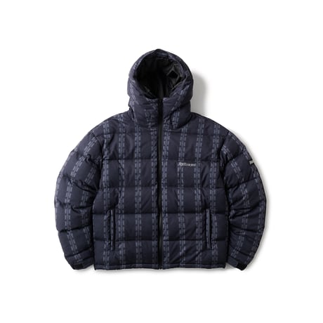 HELLRAZOR  H CHAIN SUEDE HOODED DOWN JACKET