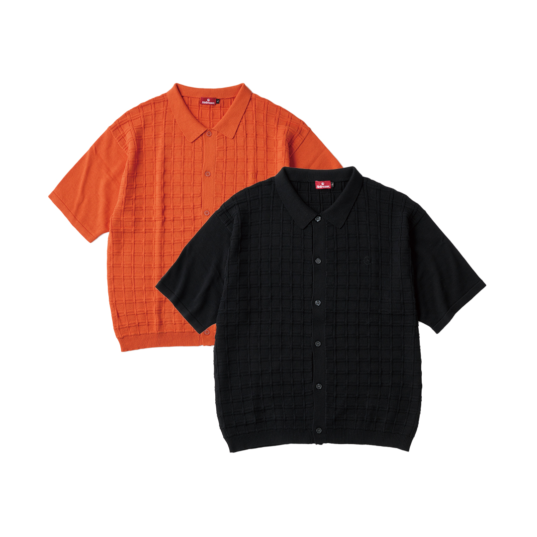 トップス Hellrazor SQUARE S/S BUTTON KNIT HELLRAZOR SQUARE S/S BUTTON KNIT | STEEZ CREAT