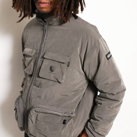 HELLRAZOR  REVERSIBLE ARMY CARGO PUFF JACKET