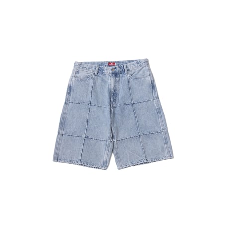 HELLRAZOR  BLOCK DENIM SHORTS "YANKEE" LIGHT INDIGO