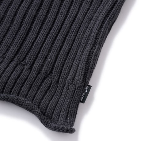 HELLRAZOR  BIG RIB CREW KNIT - Black