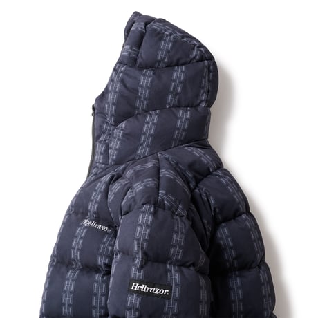 HELLRAZOR  H CHAIN SUEDE HOODED DOWN JACKET