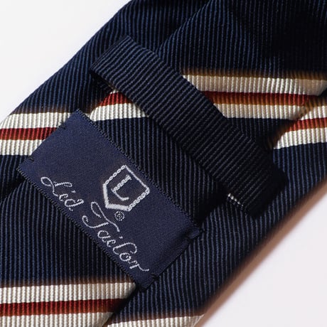 FAIRFAX　ストライプ柄シルクタイ（ネイビー、白、ボルドー）