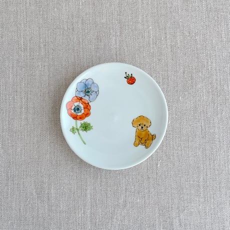 トイプードル（アプリコット）小皿