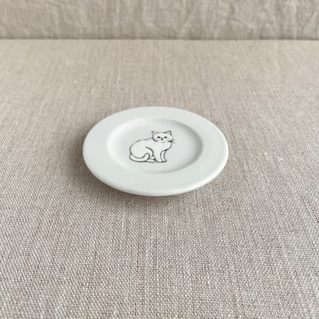 白猫豆皿