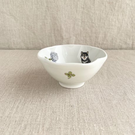 黒柴四葉小鉢