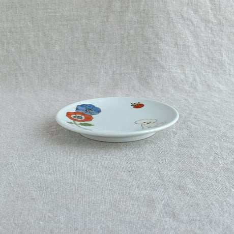 トイプードル（白）小皿