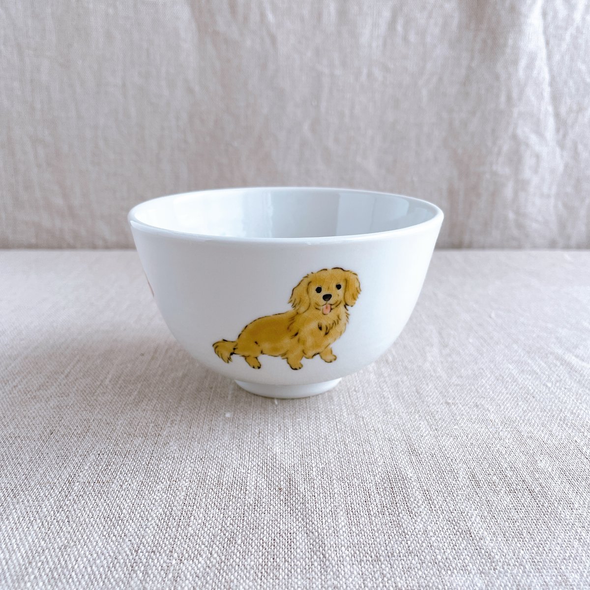 【超貴重品】イソメン倶楽部 MV使用 サイン入りお椀 ミニチュアダックス（イエロー）飯碗(S) | nao uchimura 内村七生