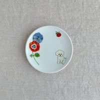 トイプードル（白）小皿