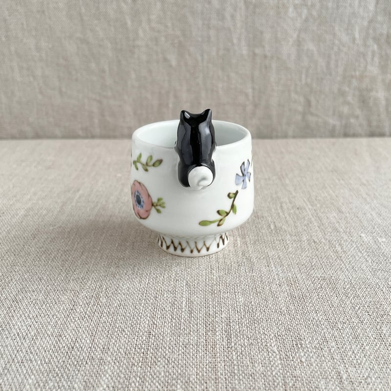 【内村七生】　柴犬・黒柴おちょこ　2点セット アネモネ黒柴付きおちょこ | nao uchimura 内村七生