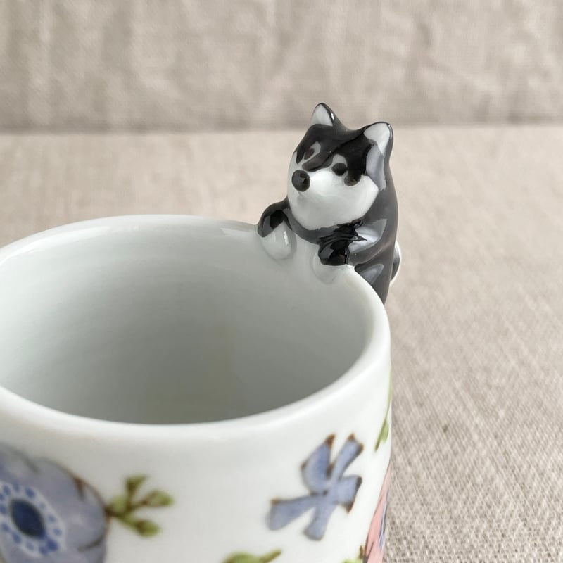 アネモネ黒柴付きおちょこ | nao uchimura 内村七生