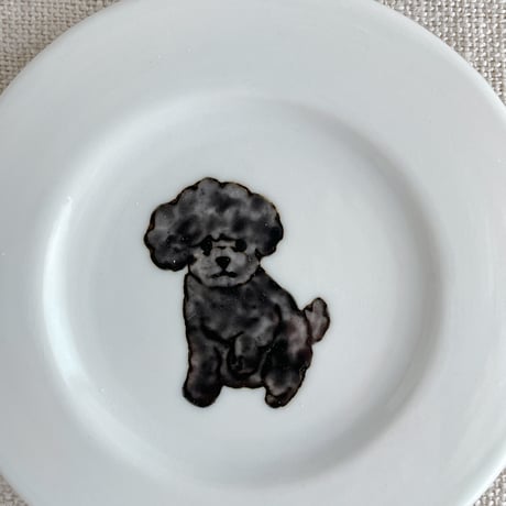 トイプードル（黒）豆皿