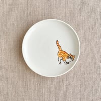 茶白猫4寸皿